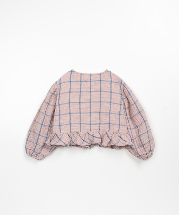 Blusa de algod�n org�nico con estampado ajedrez