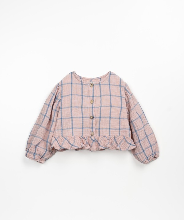 Blusa de algod�n org�nico con estampado ajedrez