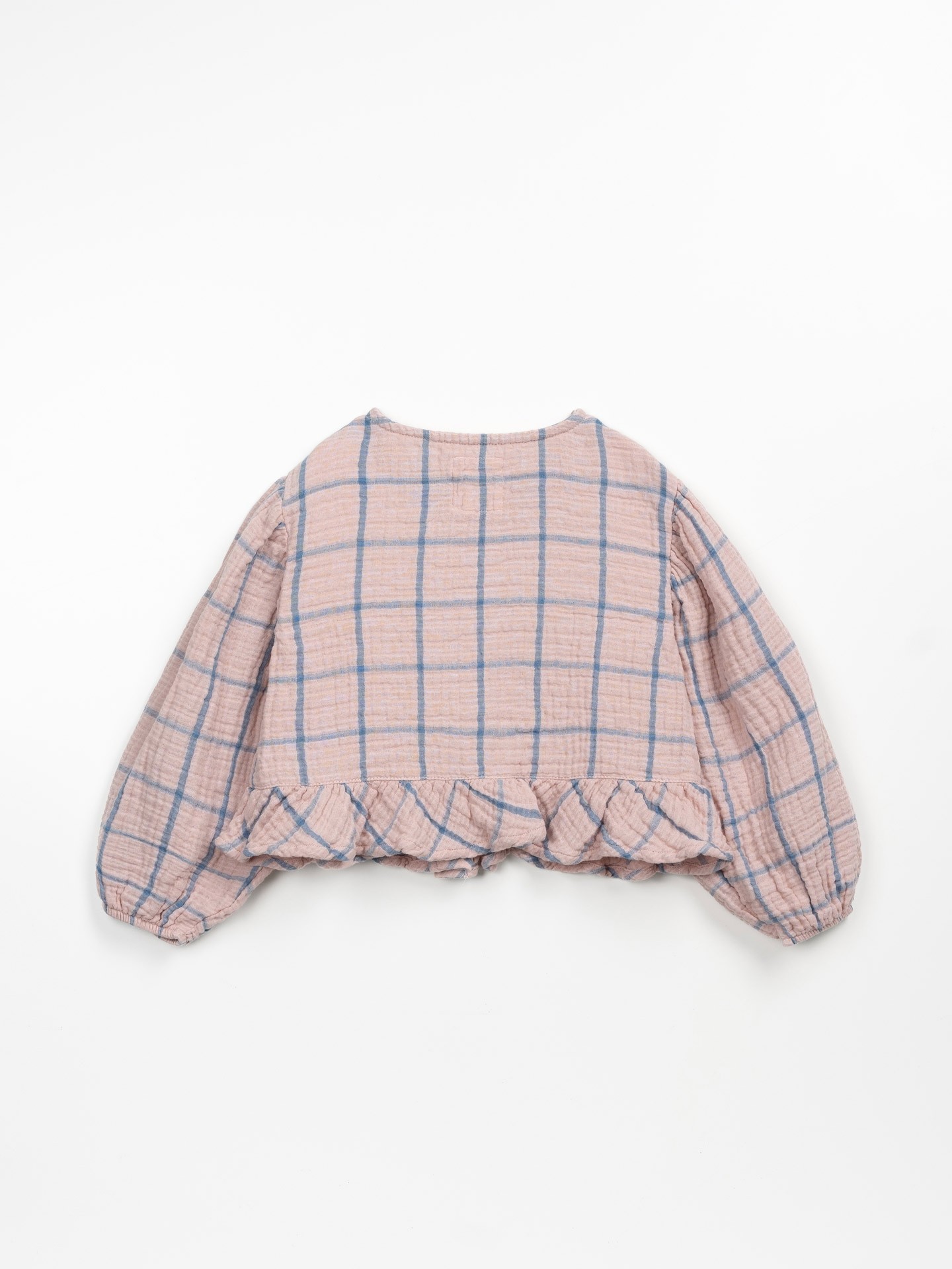 Blusa de algodón orgánico con estampado ajedrez