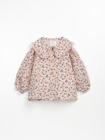 T�nica de tecido com bot�es de coco