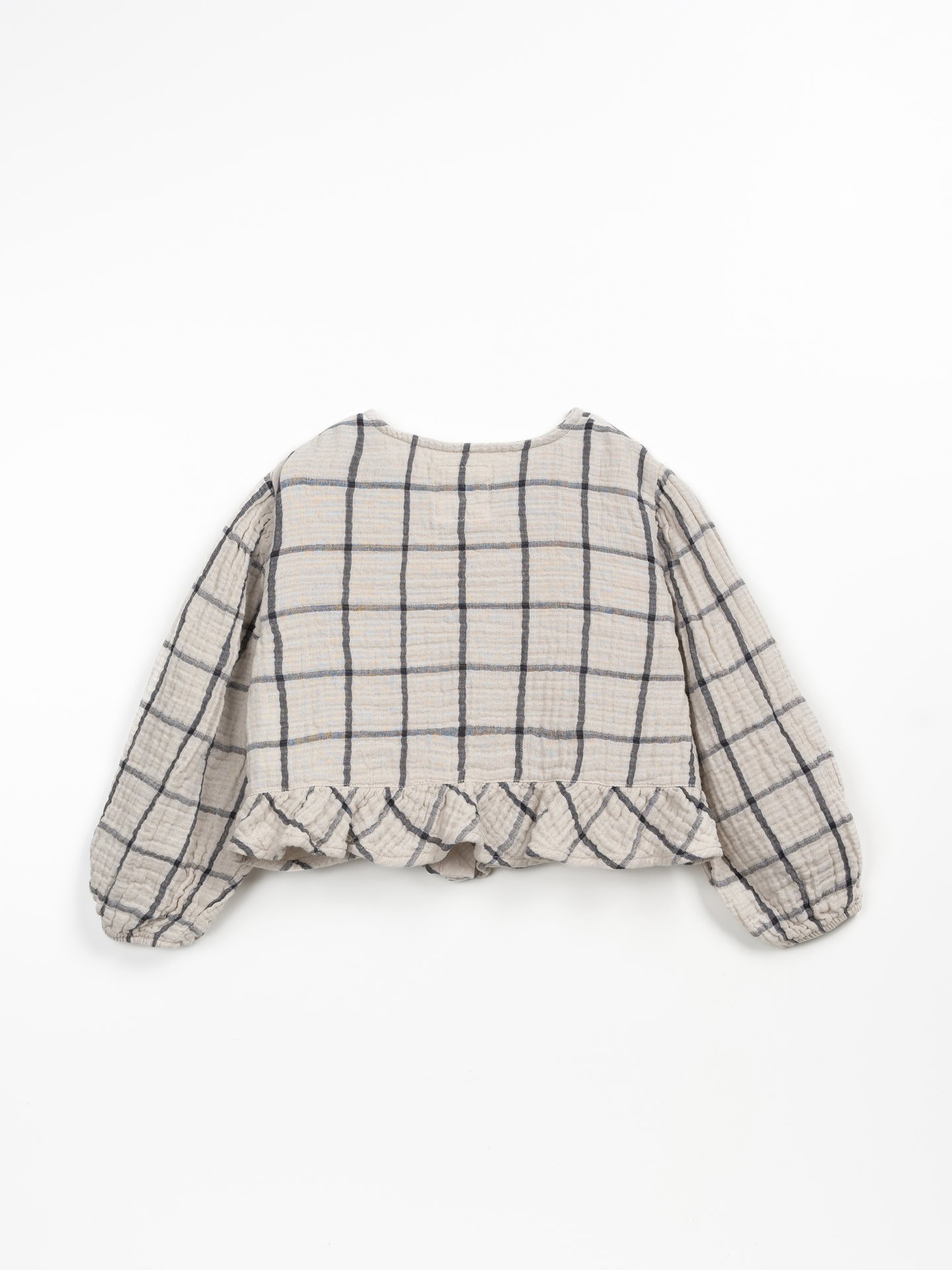 Blusa de algodón orgánico con estampado ajedrez