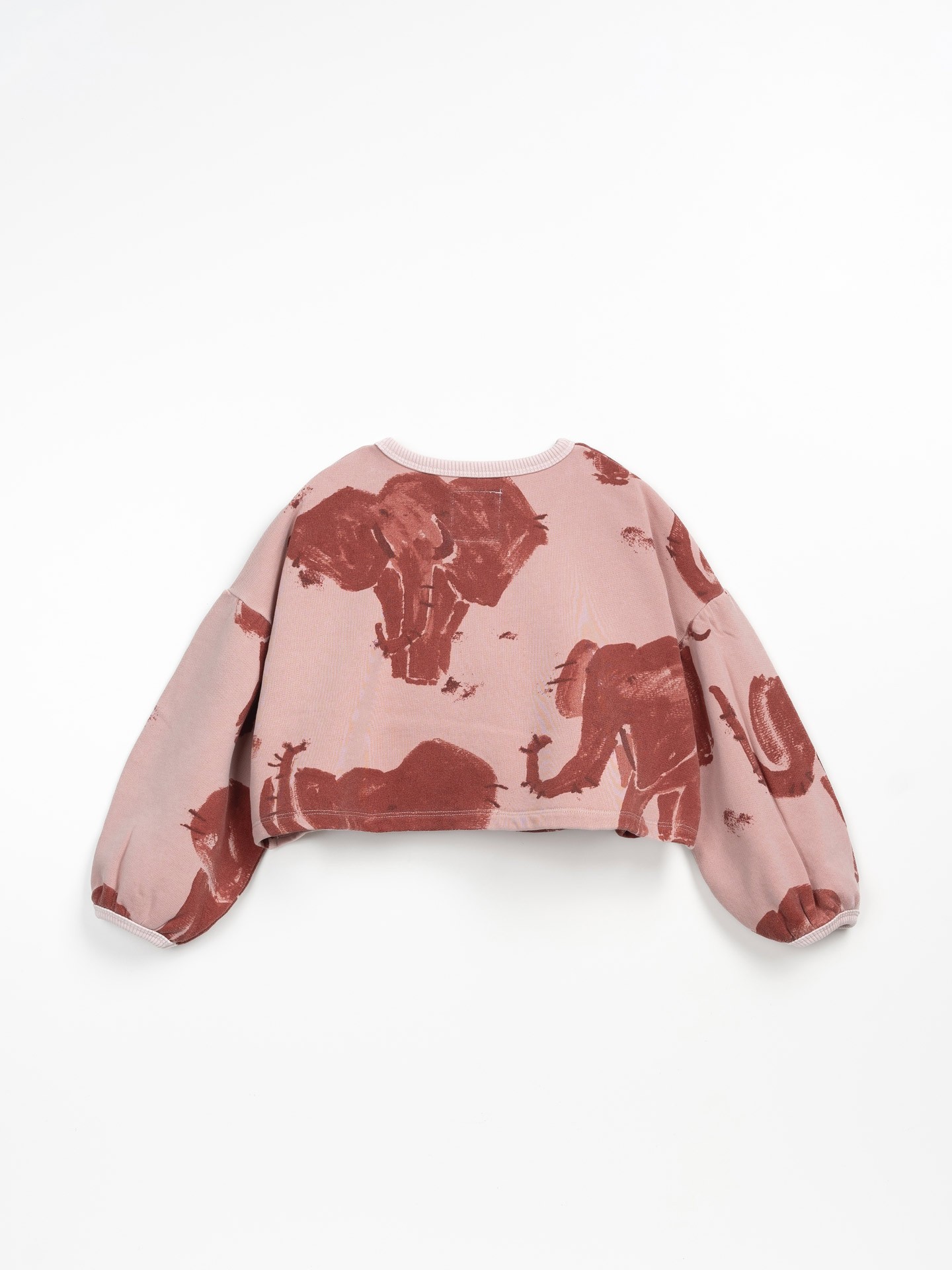 Jersey con estampado de elefantes con fibras naturales