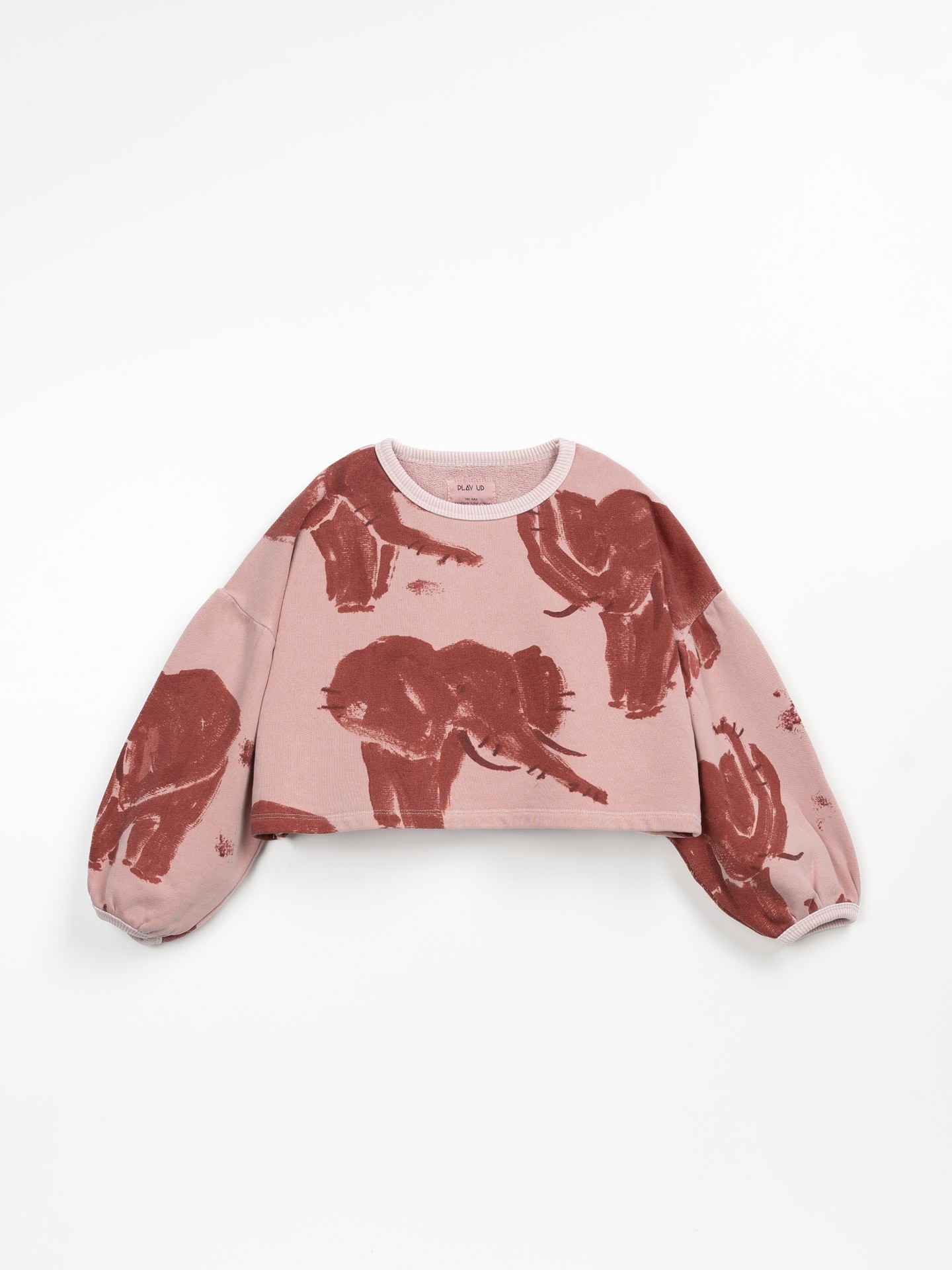 Jersey con estampado de elefantes con fibras naturales