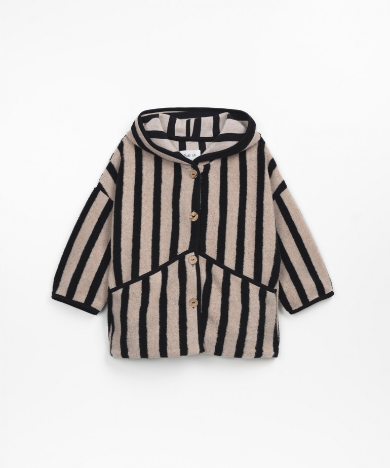 Striped jacket with hoodie