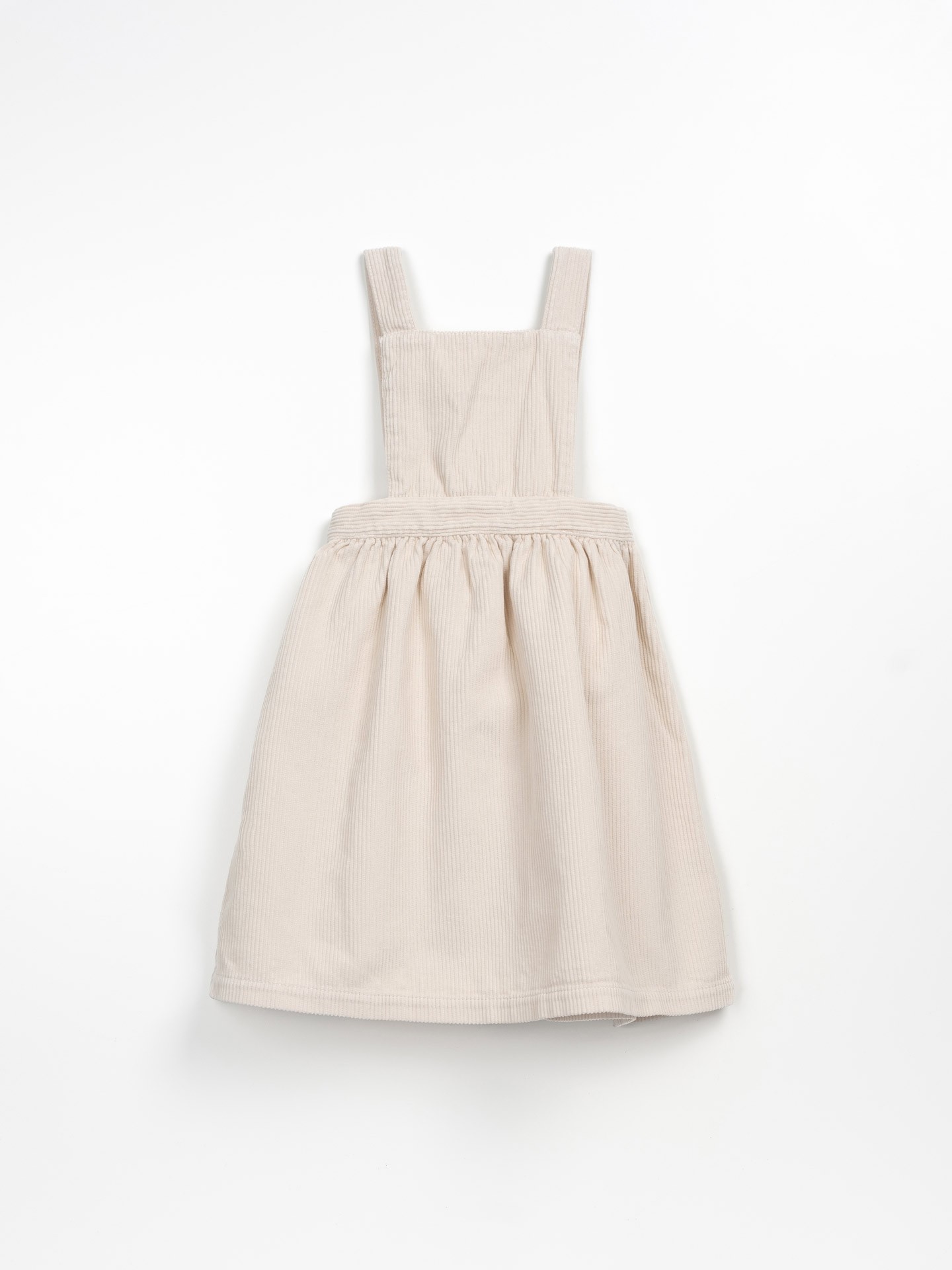 Corduroy dress with opening at the back