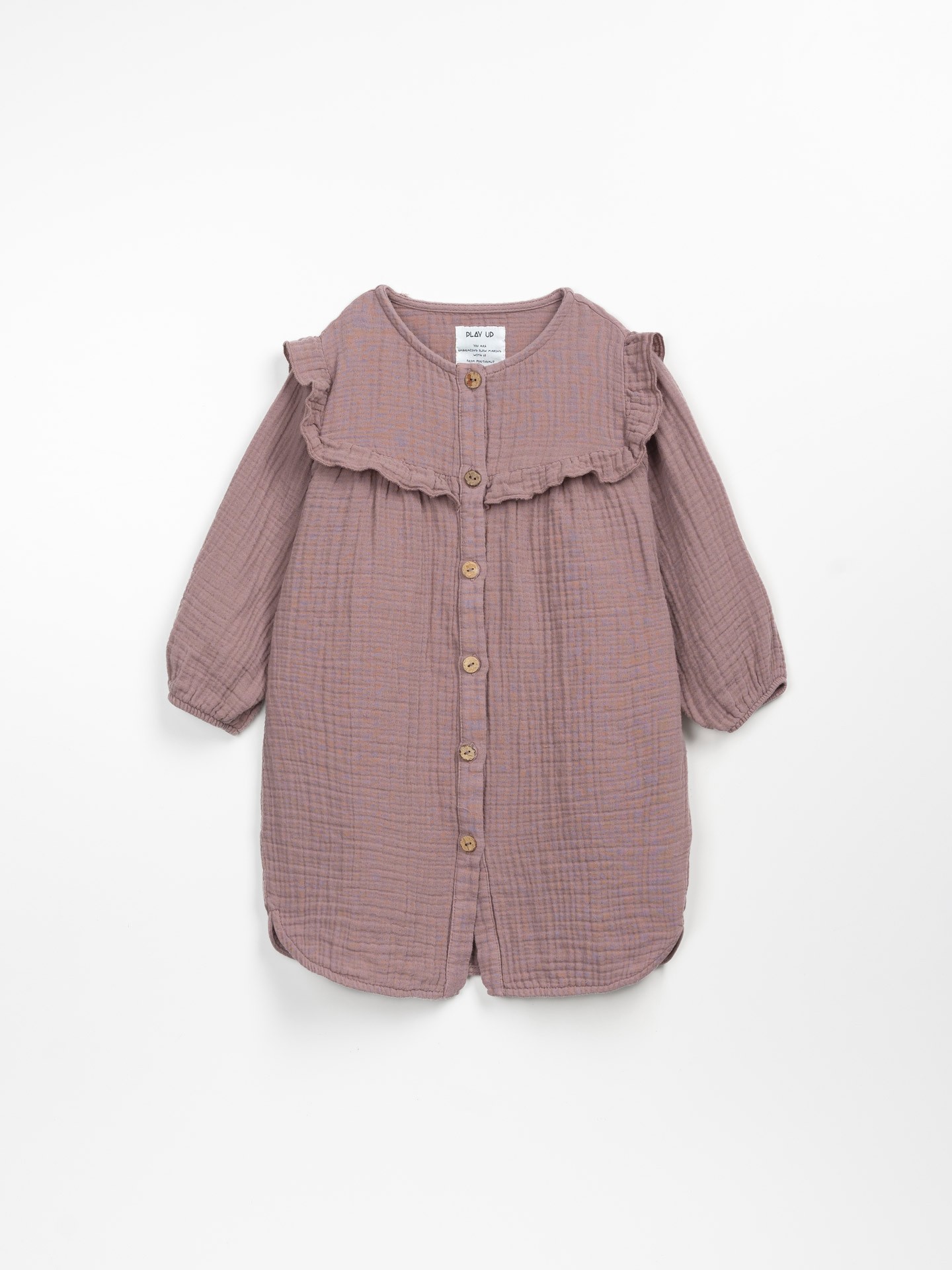 Vestido de tela con botones de coco