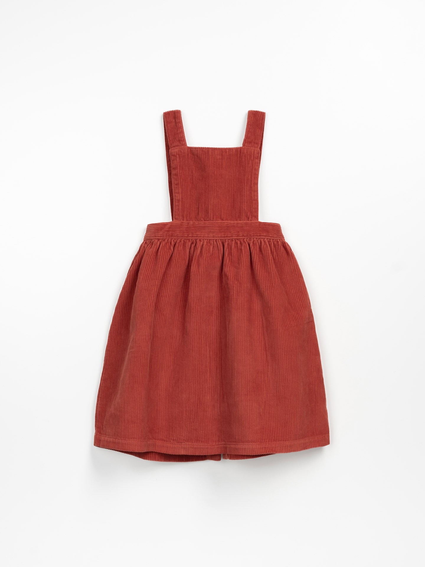 Corduroy dress with opening at the back