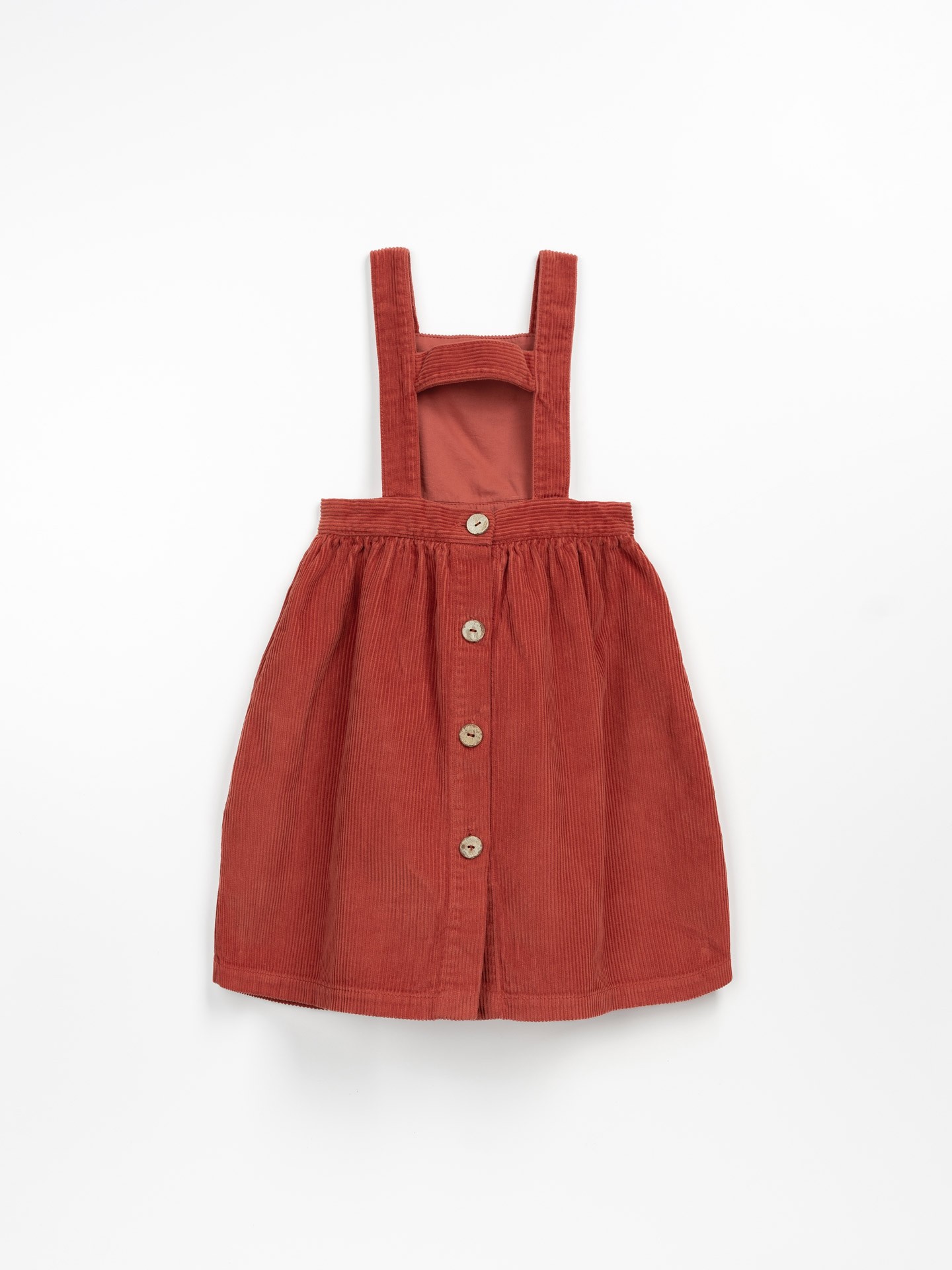 Corduroy dress with opening at the back