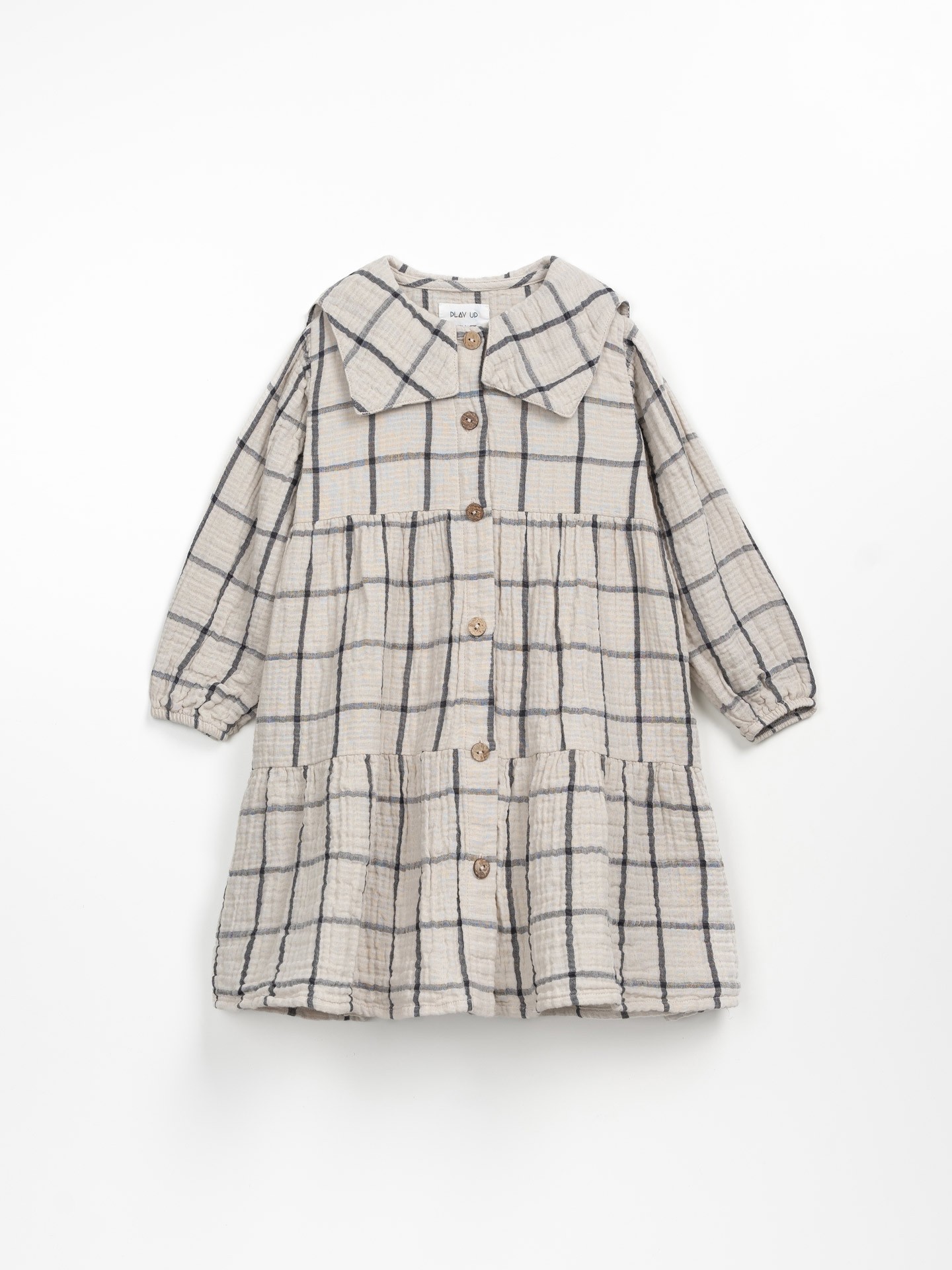 Vestido em tecido com padrão xadrez