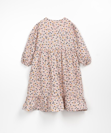 Vestido em algodão orgânico com estampado de flores