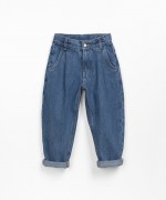 Denim pants with pleats | Wooden Memories