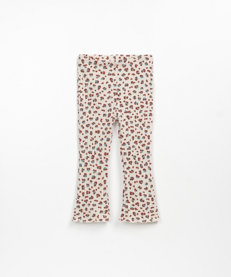 Leggings de punto acanalado con estampado