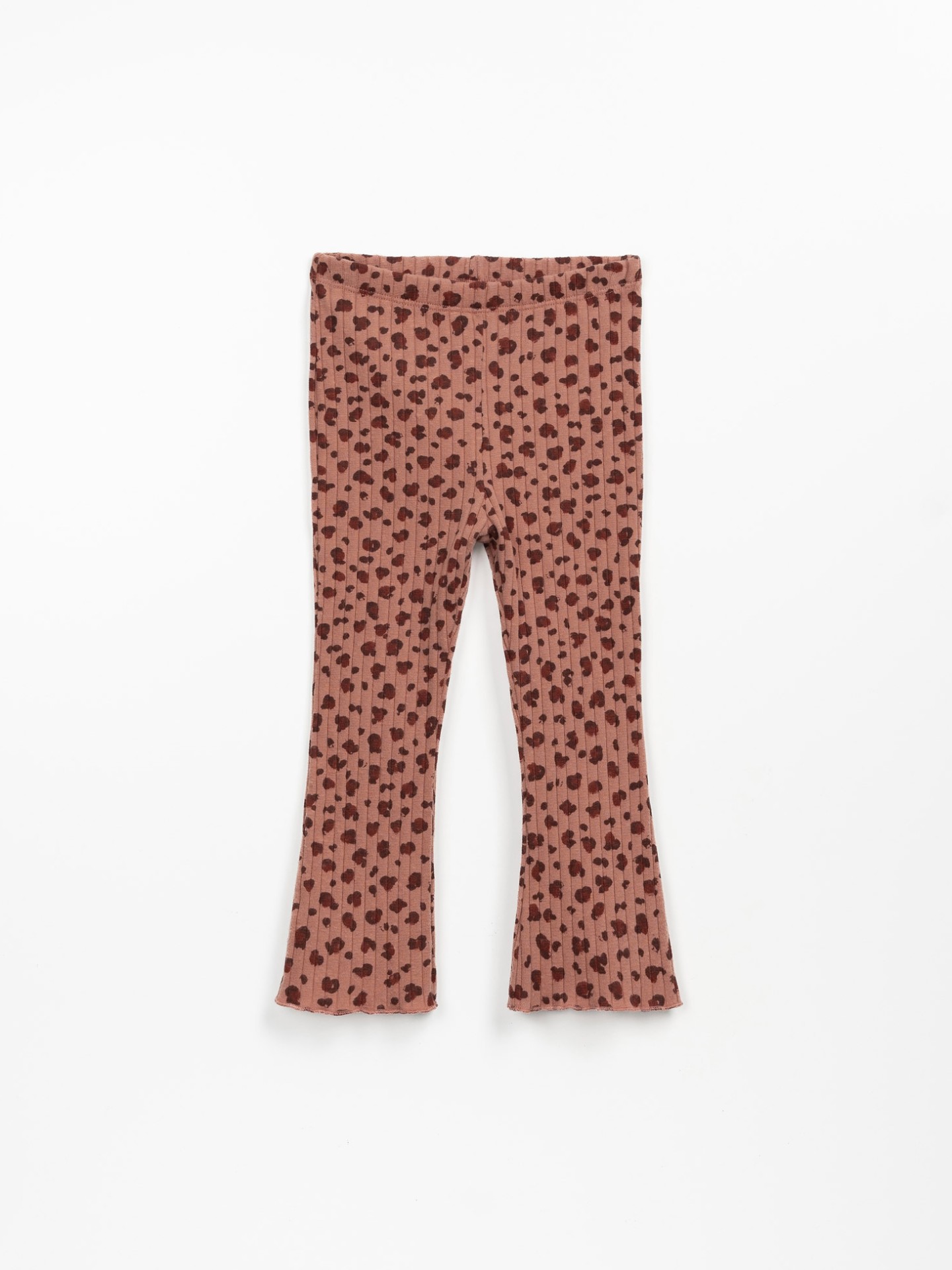 Leggings in maglina a costine con stampa