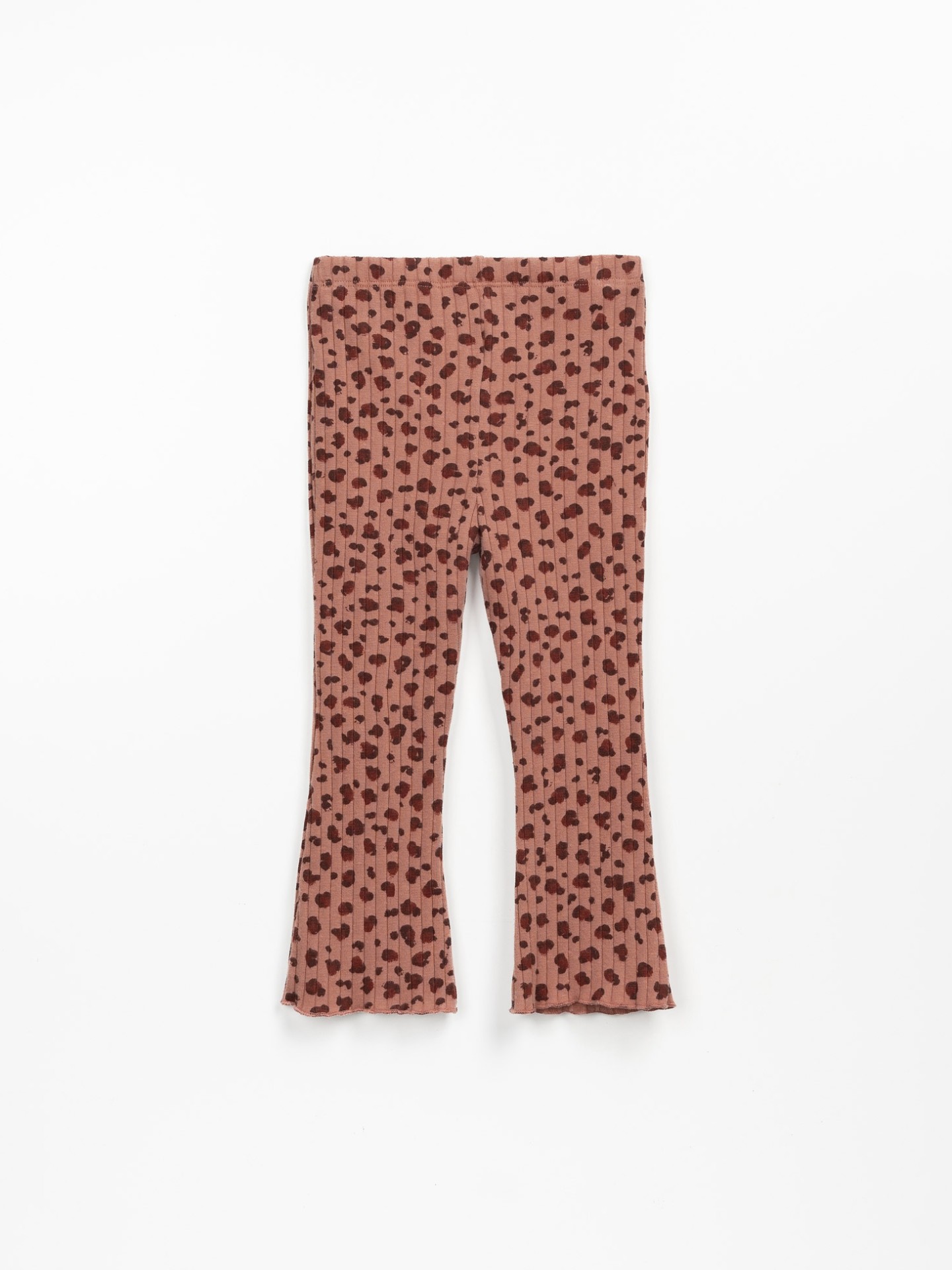 Leggings in maglina a costine con stampa