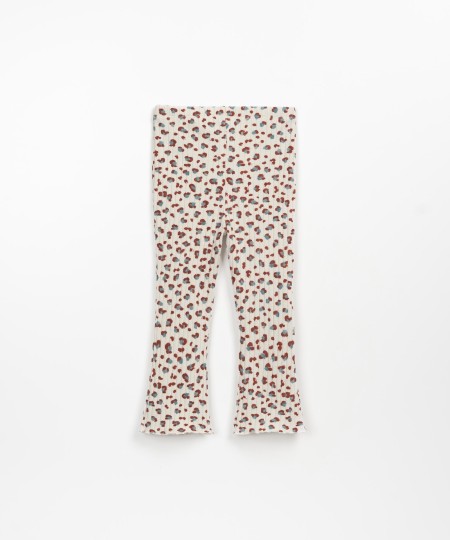 Leggings in maglina a costine con stampa