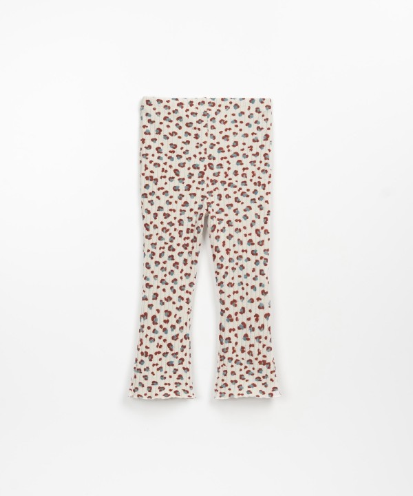 Ribbed leggings with print