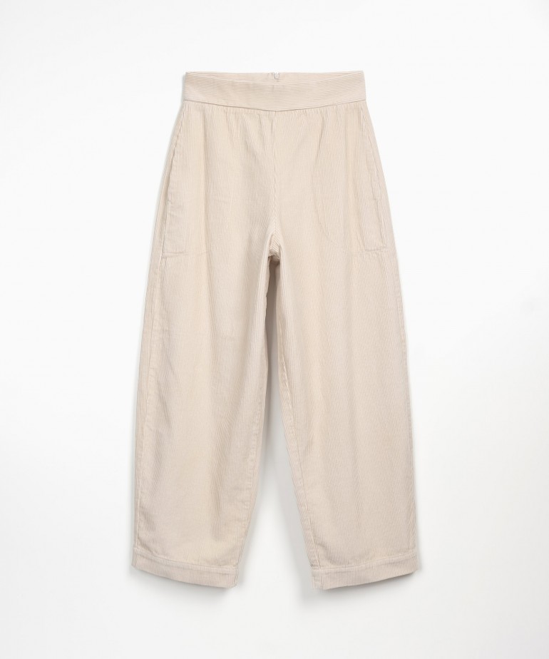 Corduroy pants with zip