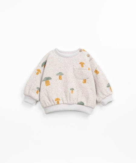 Sweater with mushroom print