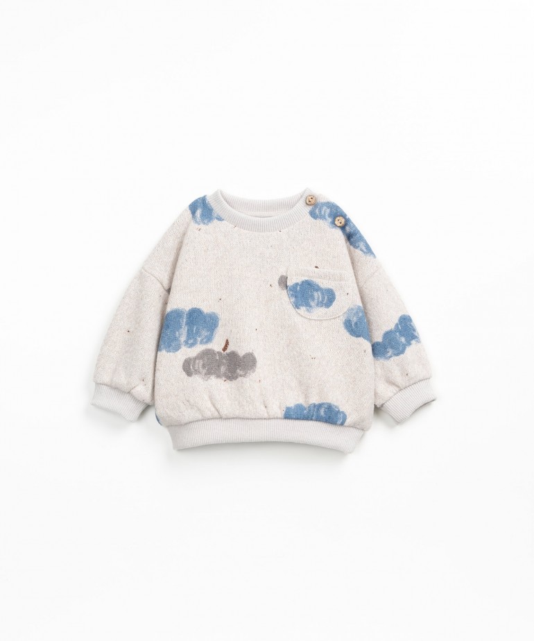 Sweater with cloud print