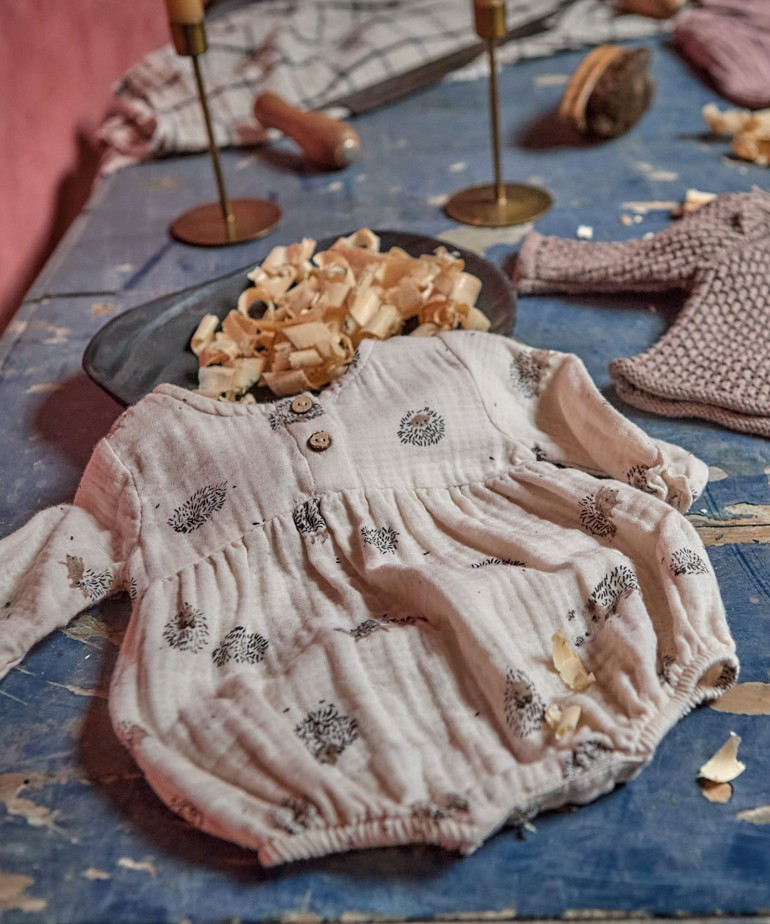 Tutona in tessuto con stampa a ricci