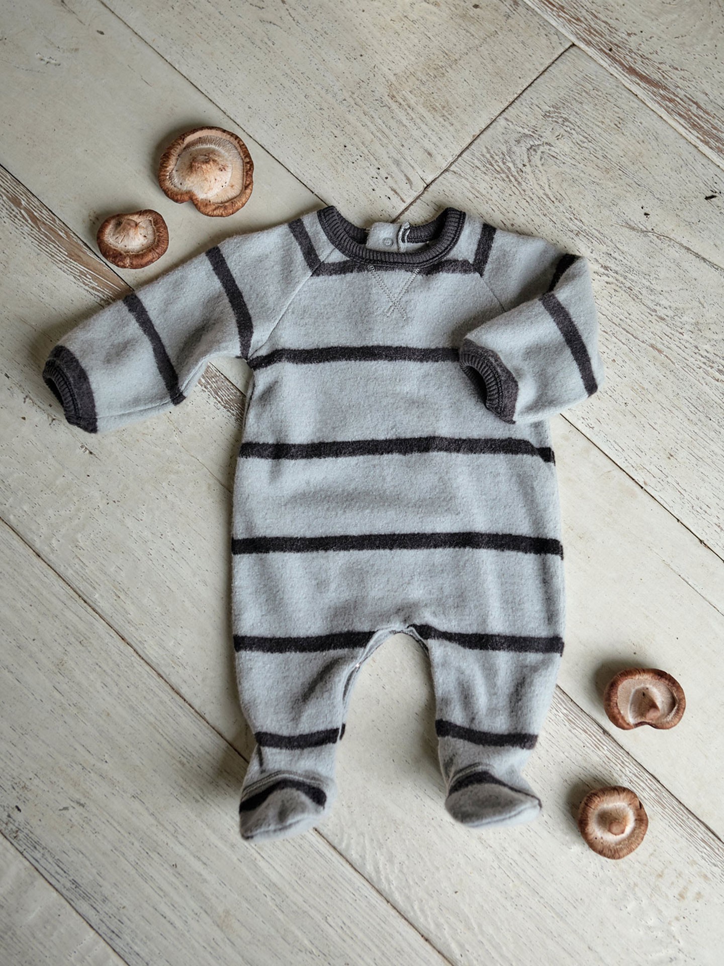 Macacão com mistura de algodão orgânico e algodão reciclado