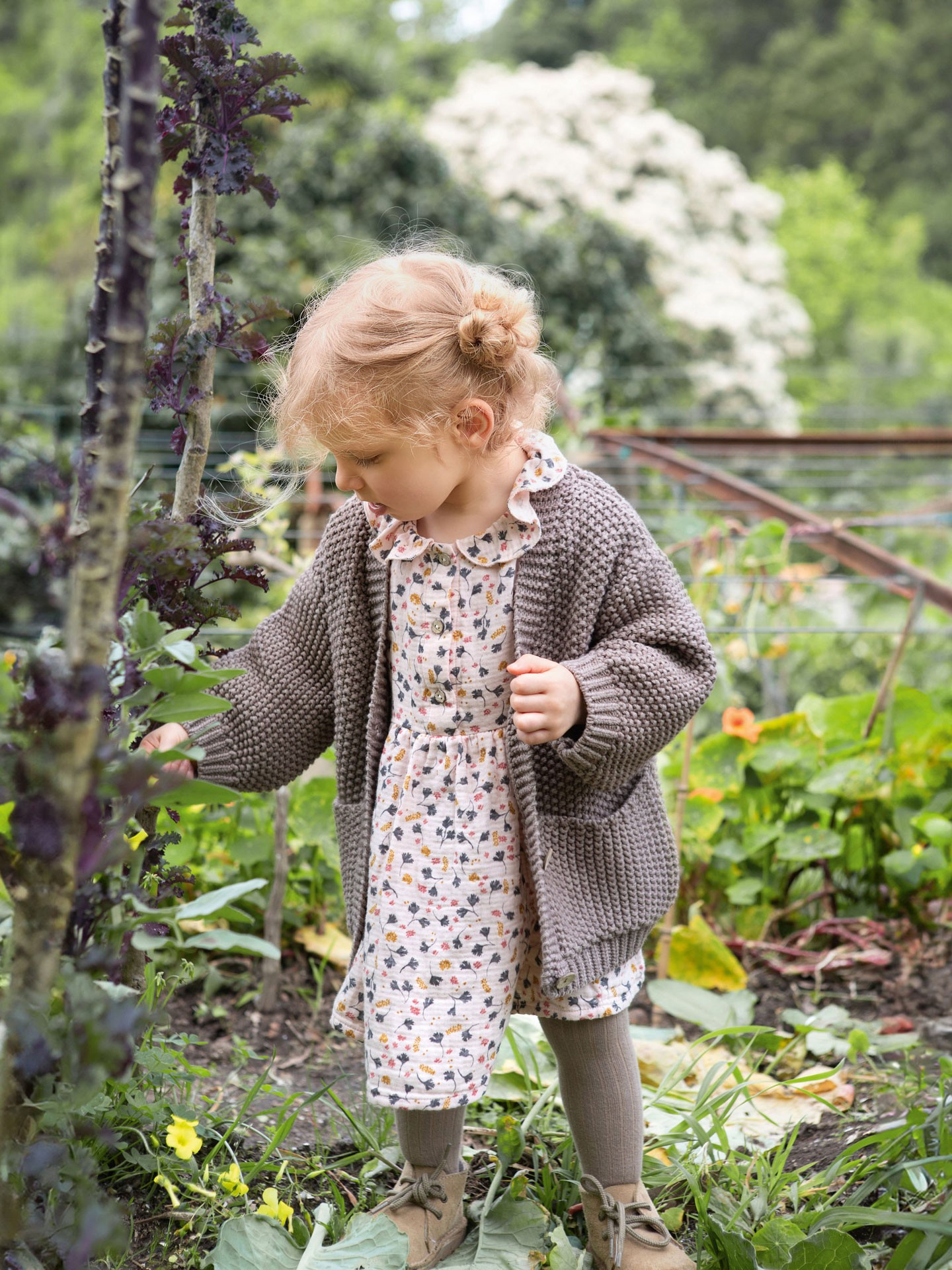 Chaqueta tejida con algodón y lana