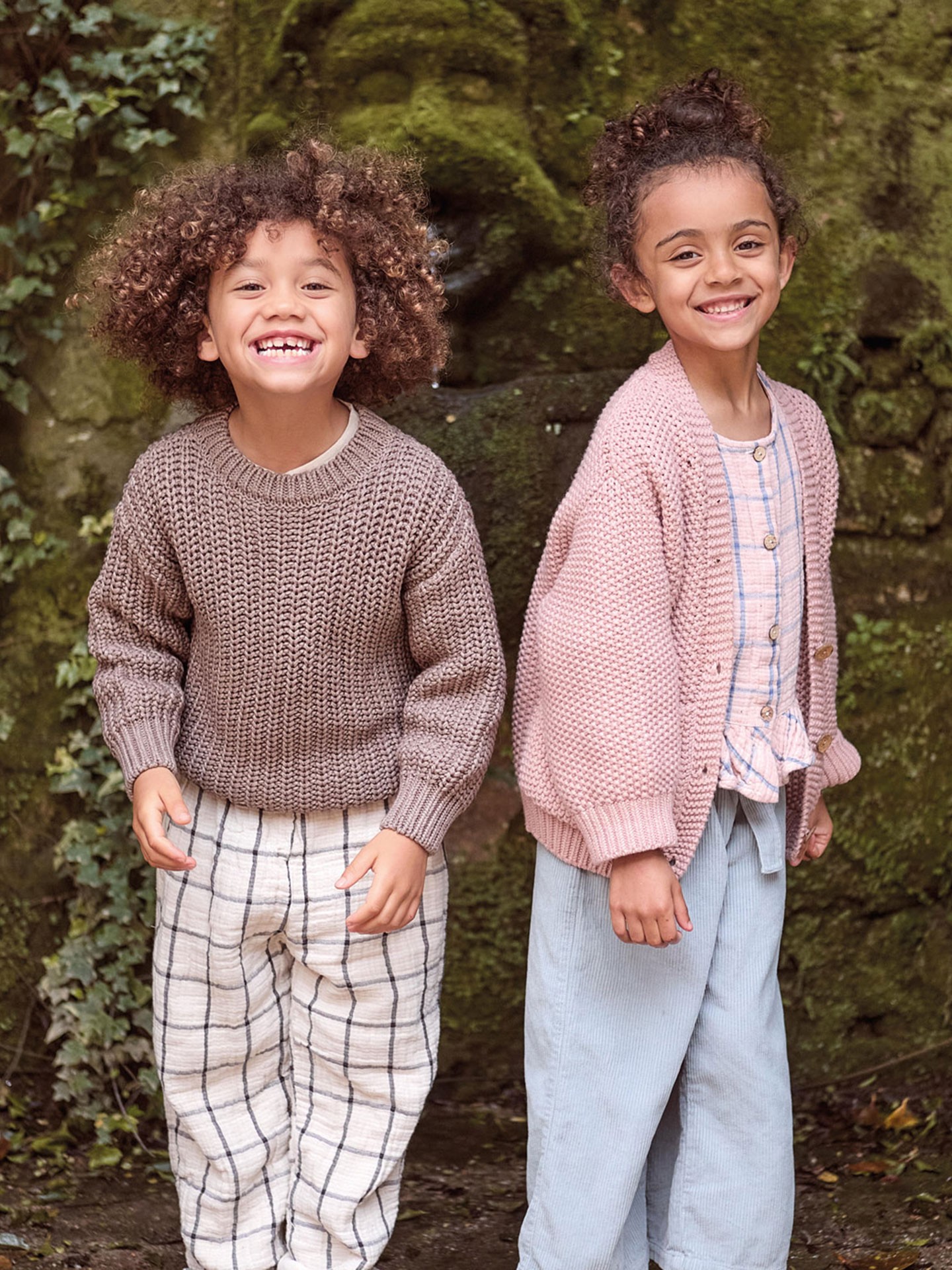 Blusa de algodón orgánico con estampado ajedrez