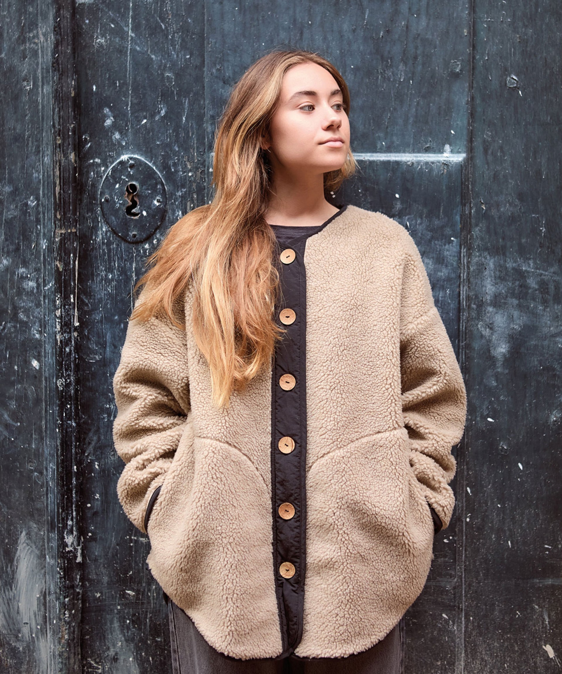 Plush jacket with pockets | Wooden Memories