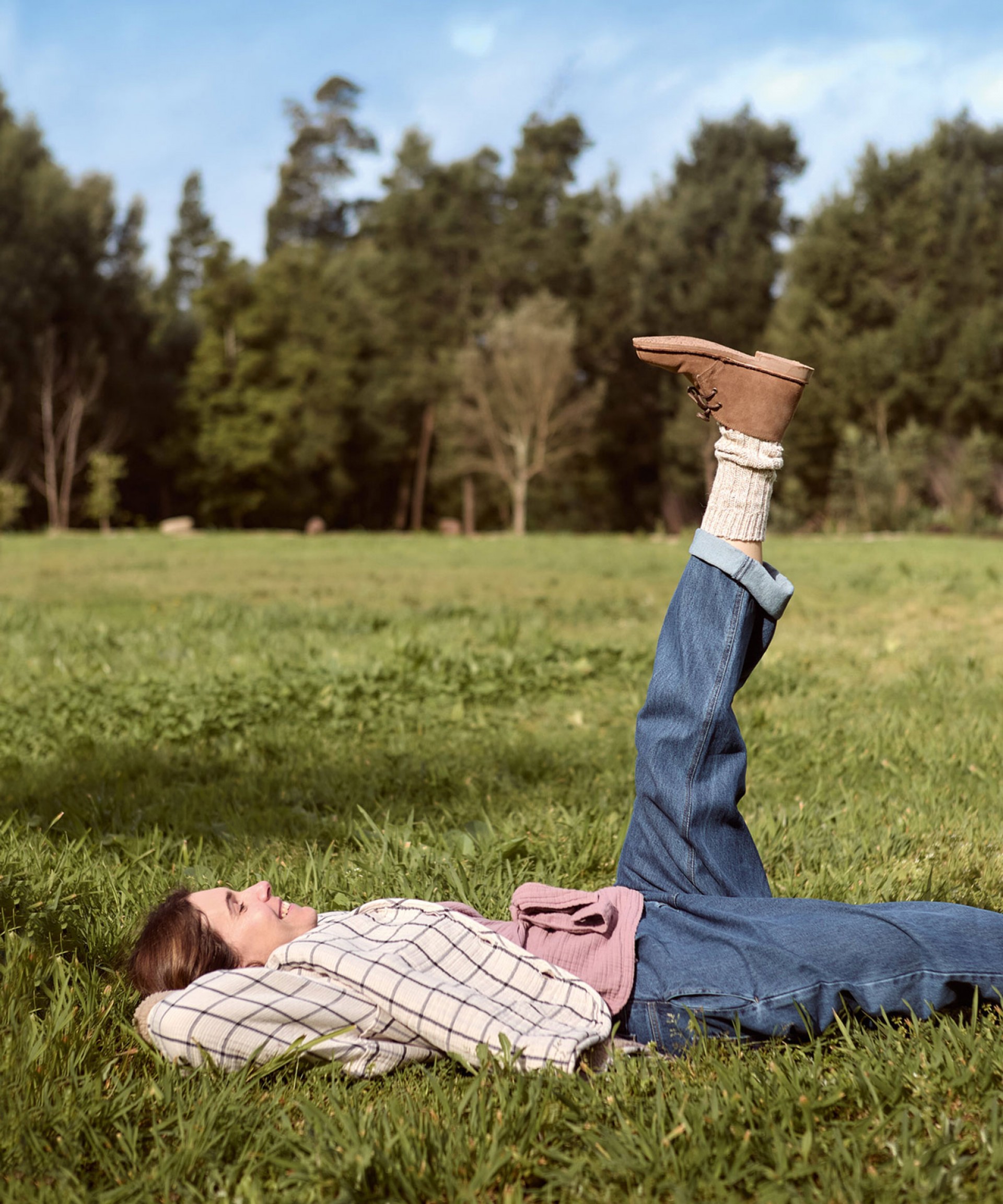 Pantalon en jean avec un mlange de fibres | Wooden Memories