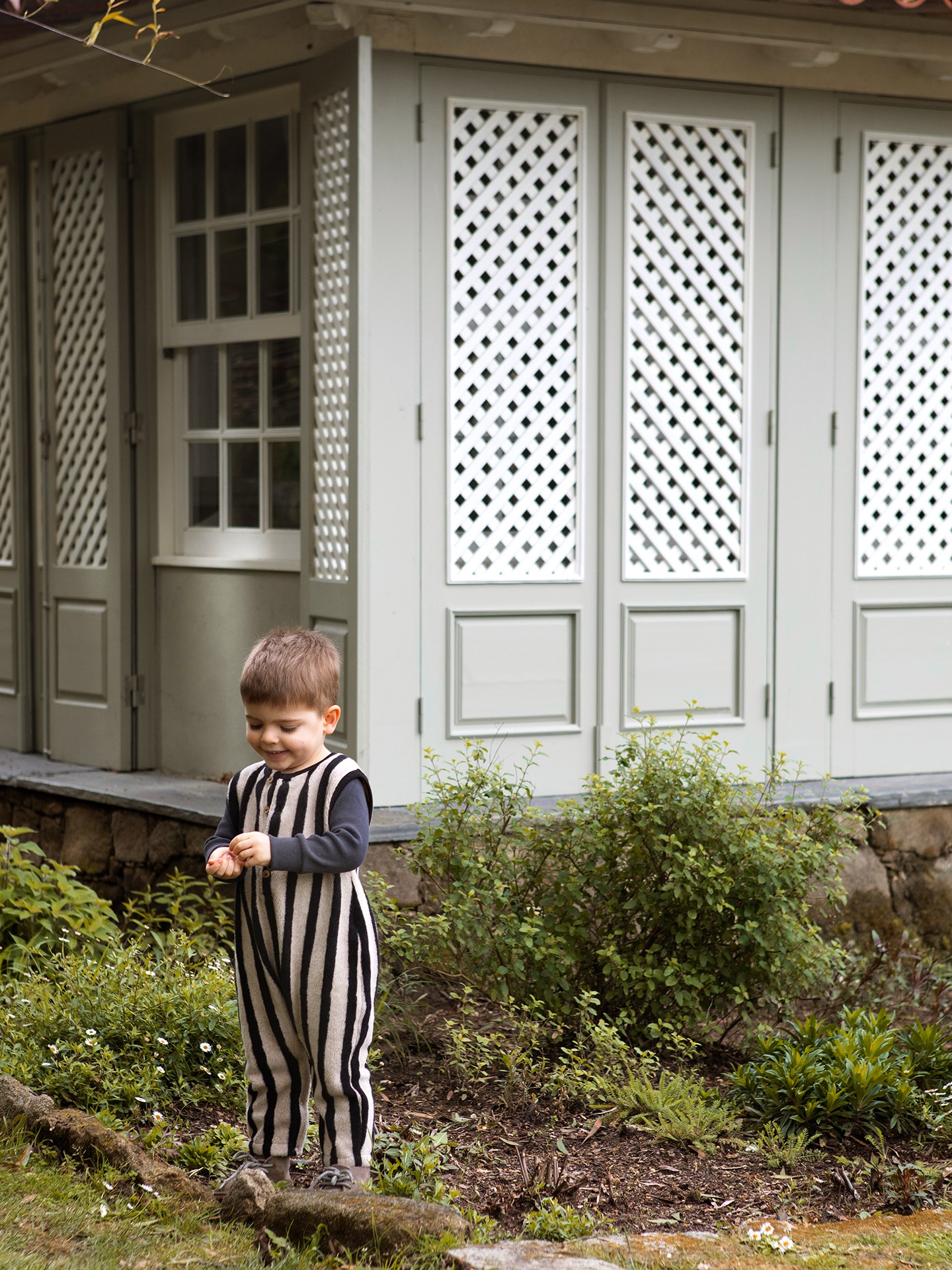 Mono de punto peluche con rayas