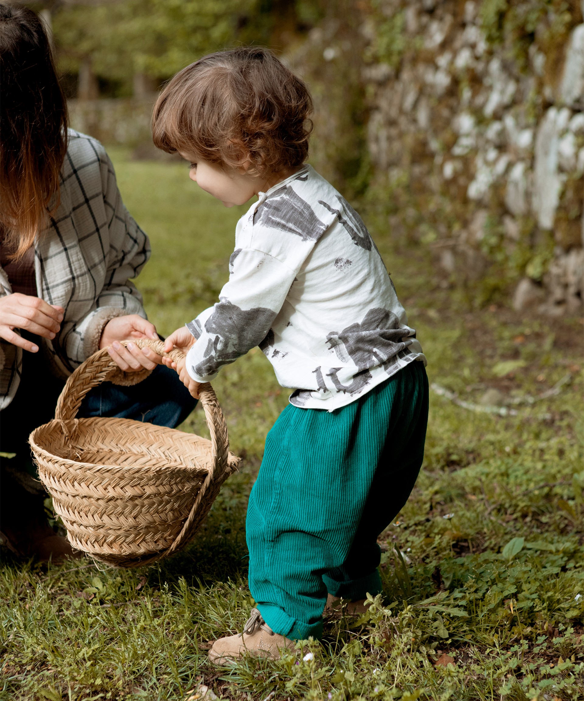 Pantaloni in bombasina, misto cotone riciclato e cotone | Wooden Memories