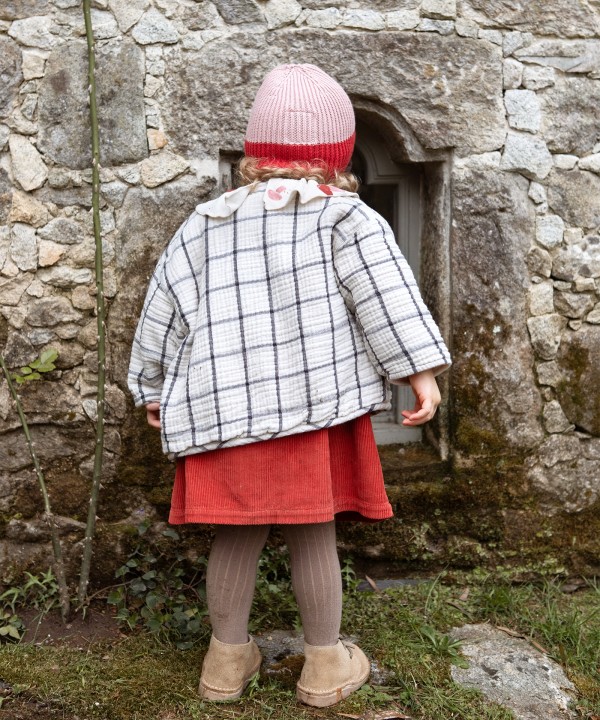 Cardigan � carreaux avec doublure polaire