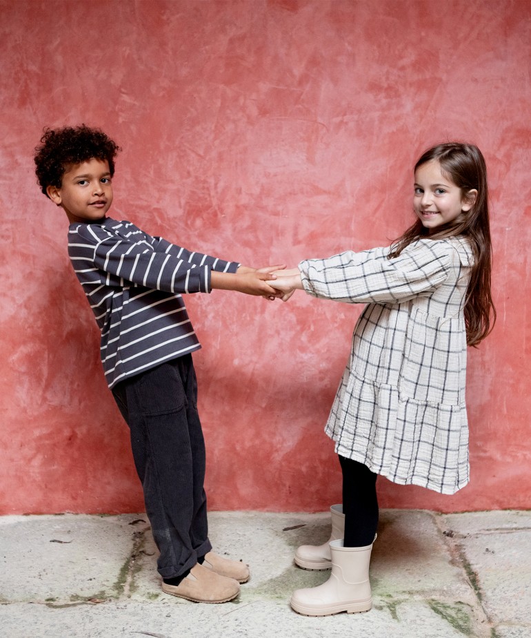 T-shirt a righe con tasca sul petto