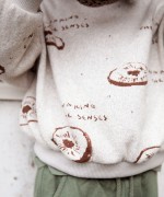 Jersey sweater with inner layer and dropped shoulders | Wooden Memories