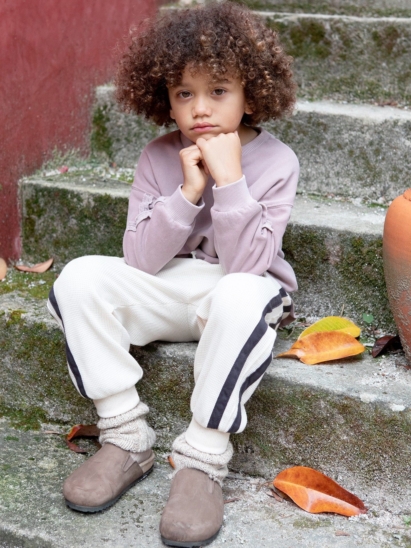 Pantalon en maille texturée avec bande latérale