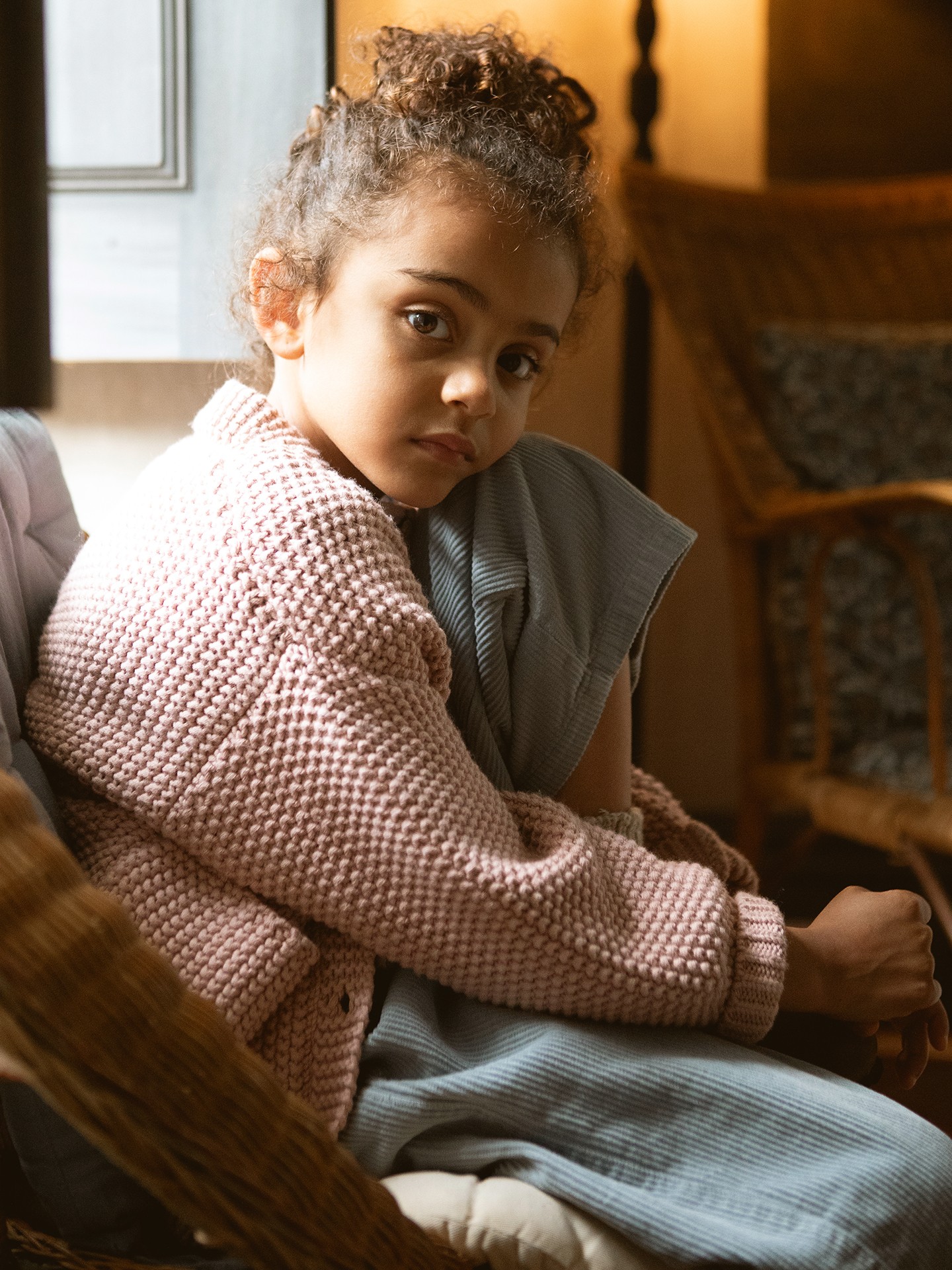 Chaqueta tejida con bolsillos