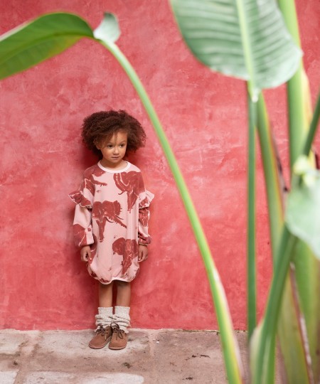 PRINTED FLEECE DRESS