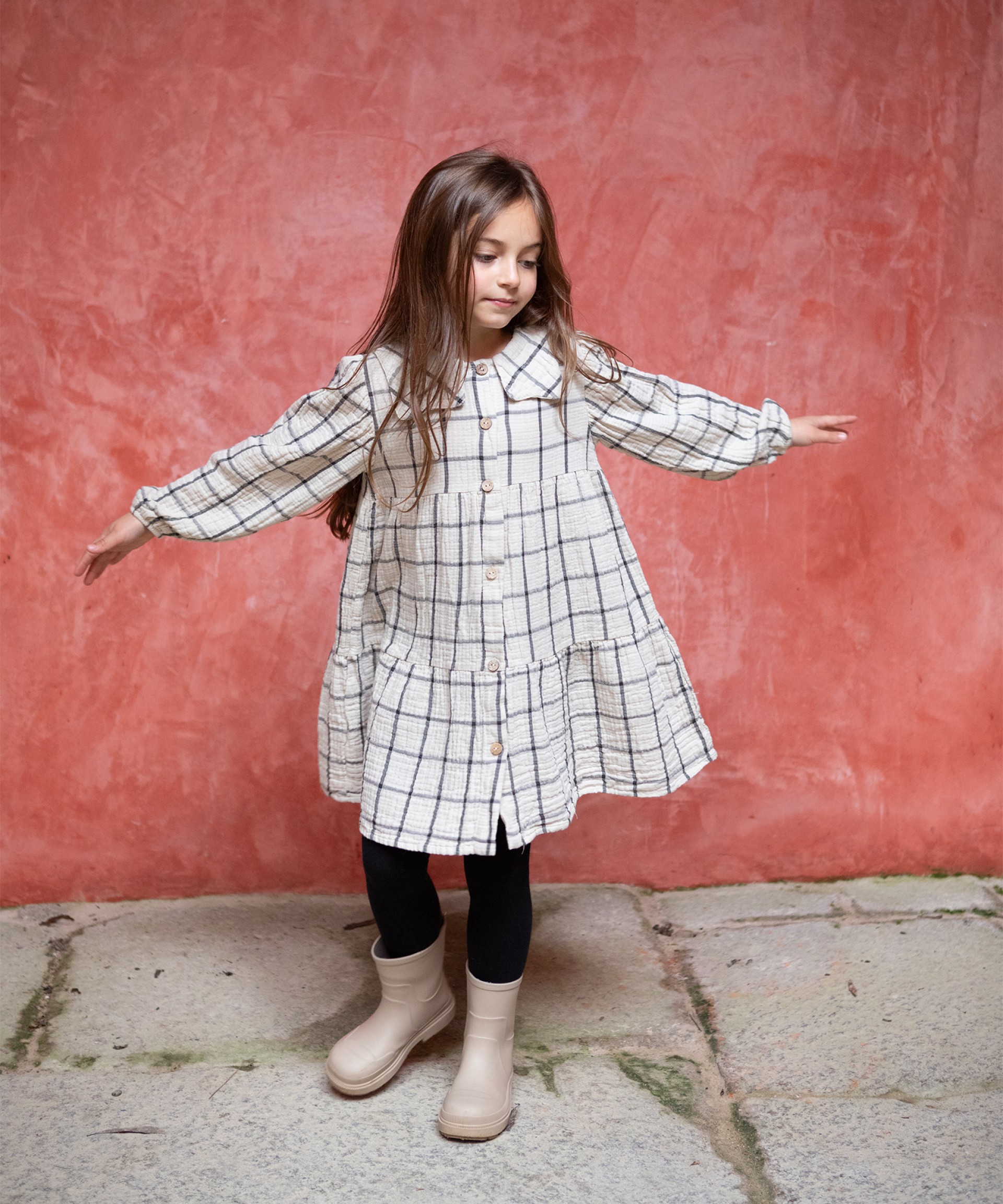 Woven dress with collar | Wooden Memories