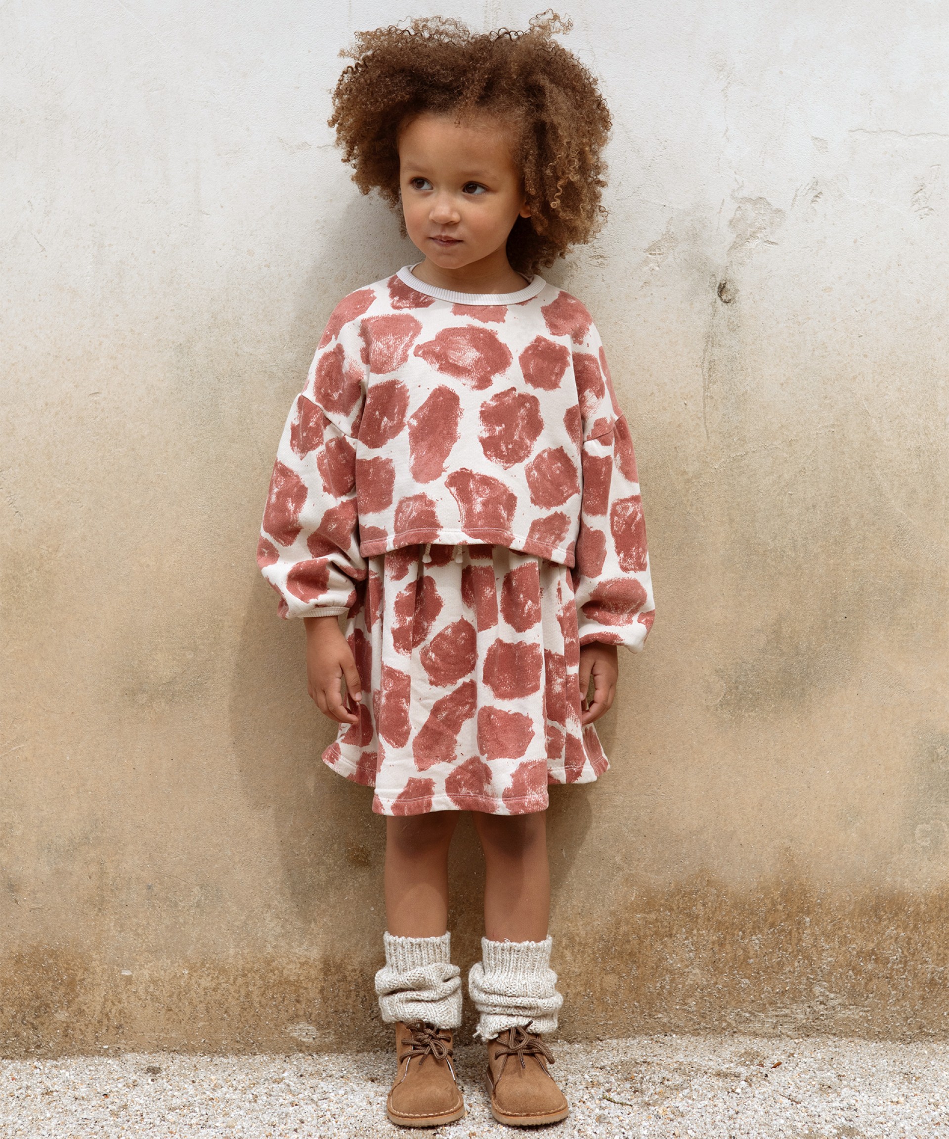 Jersey skirt with giraffe spot print | Wooden Memories