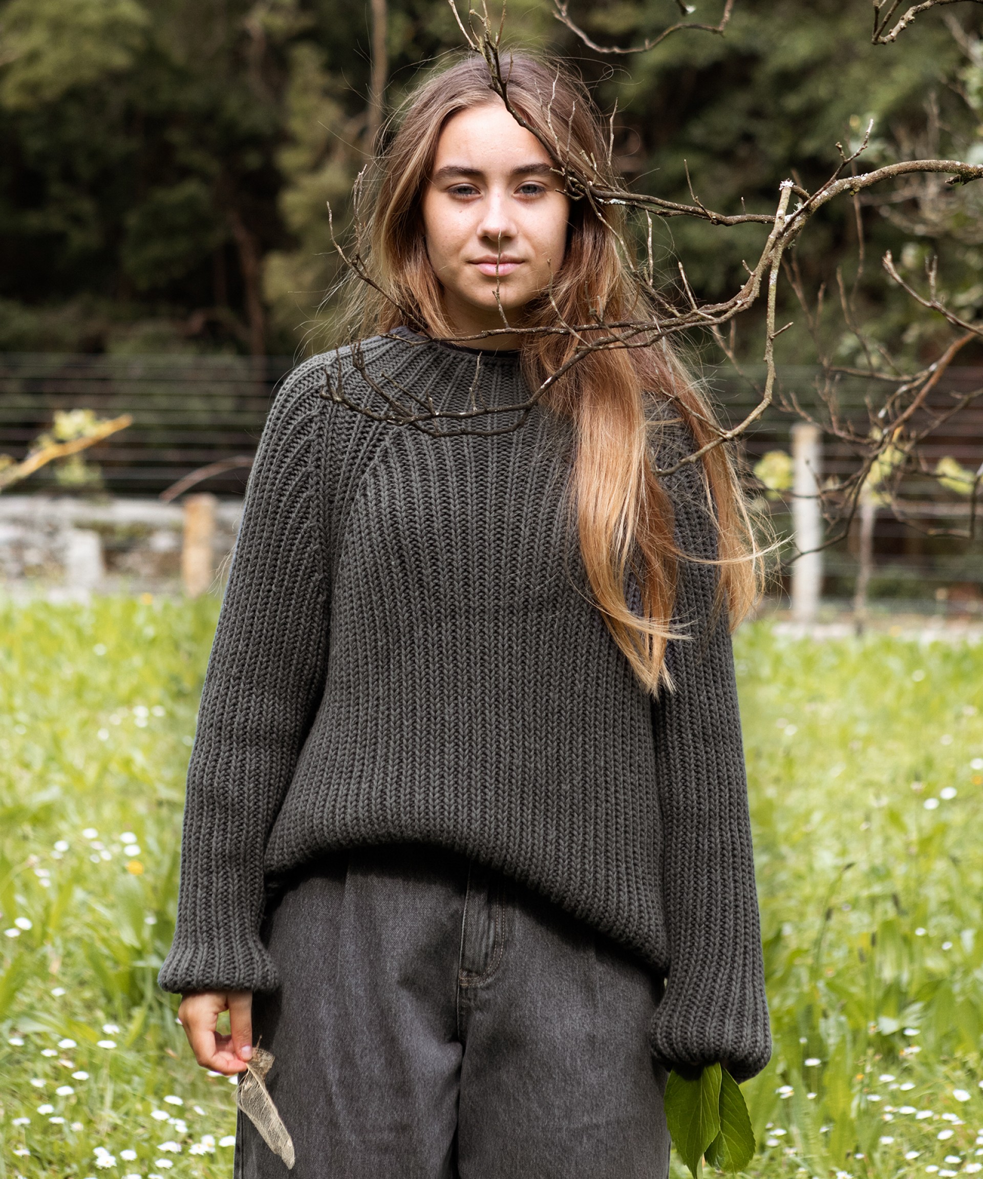 Pull tricot avec un mlange de fibres | Wooden Memories