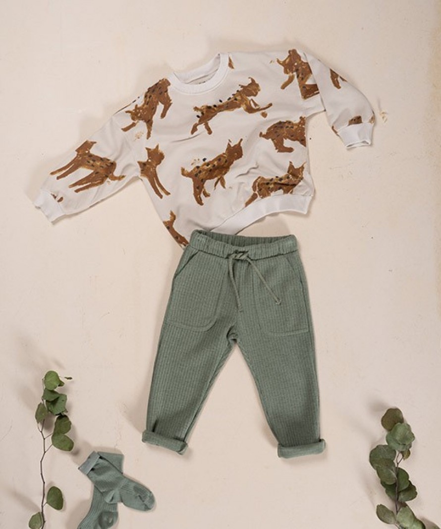 Camisola com tingimento natural e estampado