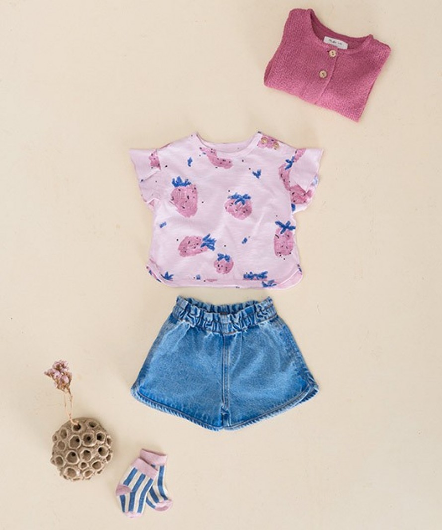 Strawberry print T-shirt in organic cotton