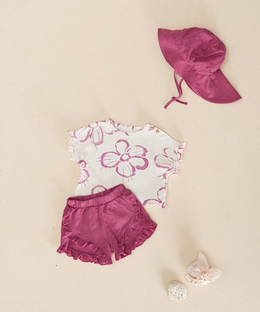 Fabric shorts with side inserts