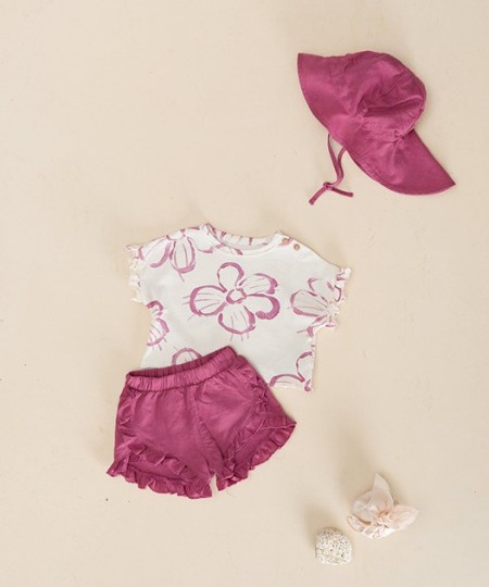 Short en tissu avec inserts lat�raux