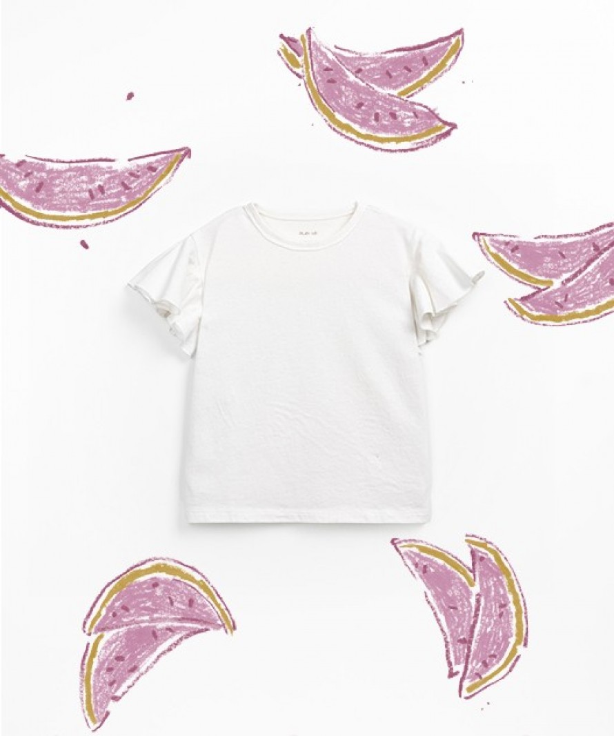 Organic and recycled cotton jersey t-shirt with side ruching