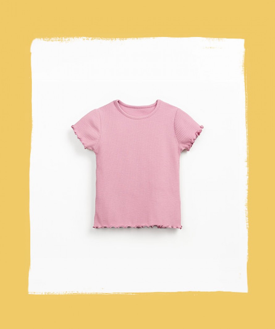 T-shirt de malha com nervuras