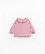 Camisola de malha com aplicao de gola