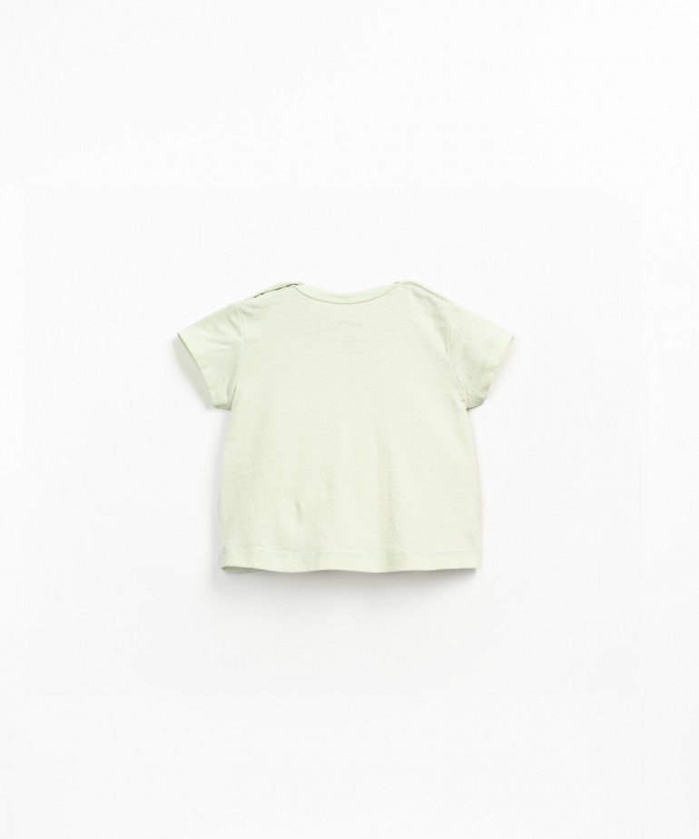 T-shirt de malha com mistura de algodo orgnico e algodo reciclado