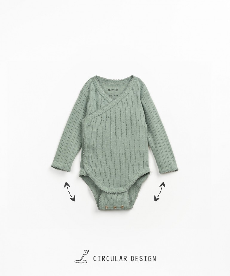 Bodysuit with wrap-over opening