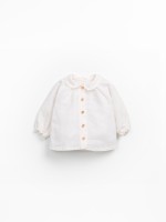 Fabric blouse in linen and organic cotton